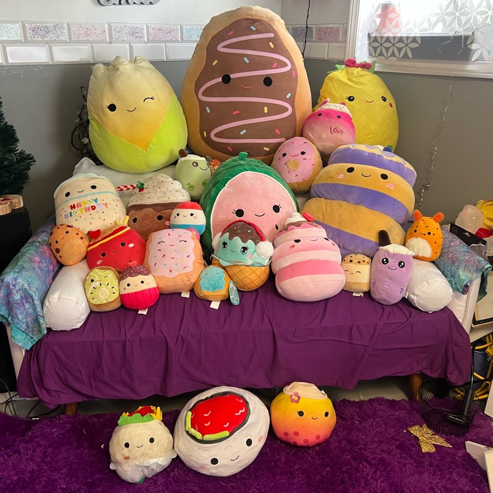 Squishmallows Pink and Yellow Stuffed Animal Collection